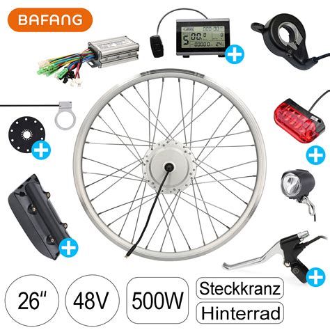 Bafang E Bike Umbausatz 26 48V 500W Hinterradmotor G020 SILBER