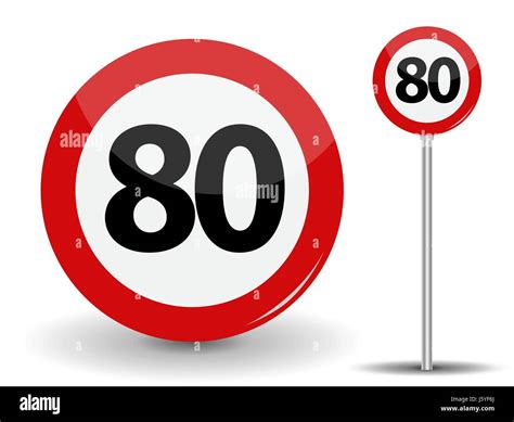 Speed Limit 80 Traffic Sign Stock Vector Images Alamy