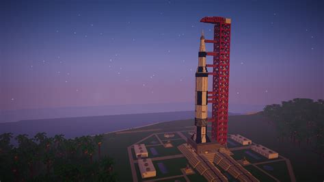 Built A Scale Saturn V Rocket R Minecraft