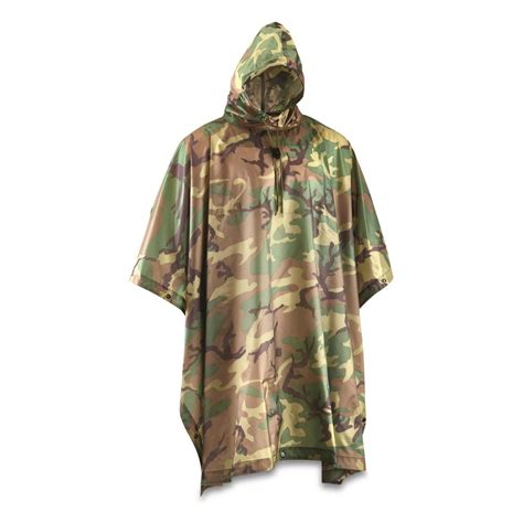 M Tac Tactical Rain Poncho Army Military Poncho Shelter Waterproof Ripstop Camping Hiking