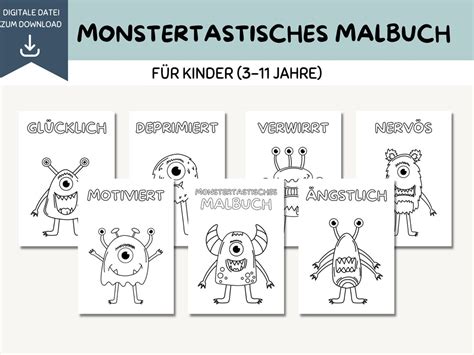 Coloring Book, Feelings, Monster Emotions, Understanding Feelings