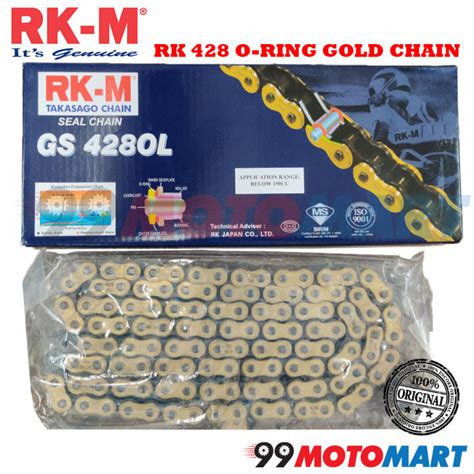 RKM CHAIN ORING GS 428 OL LC135 Y15 RANTAI MOTO 428 GOLD O RING EMAS