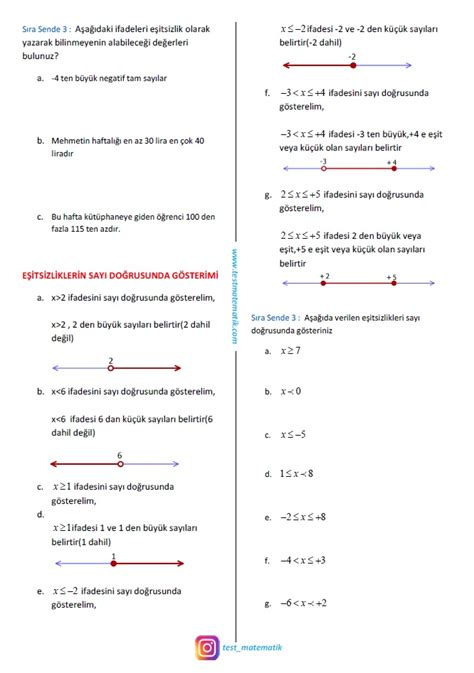 Sinif E Ts Zl Kler Konu Anlatimi Test Matematik