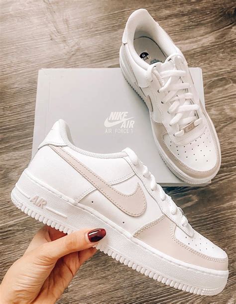 Custom Air Force 1 Beige Nike Air Force 1 Beige Sneakers Etsy In 2021 White Nike Shoes Nike