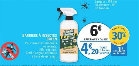 Promo Barri Re Insectes Green Chez E Leclerc Icatalogue Fr