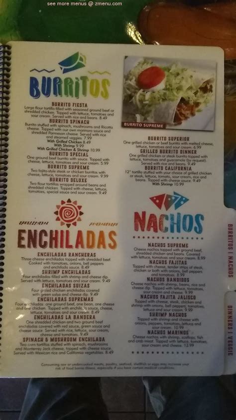 Menu at Fiesta Mexico restaurant, Campbellsville, E Broadway St