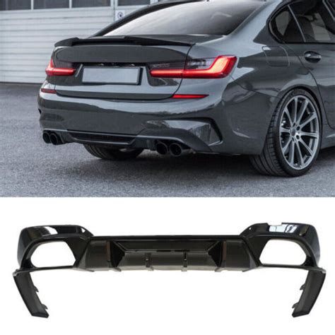 For 19 22 Bmw 3 Series G20 330i M340i Sport Rear Bumper Lip Diffuser Gloss Black Ebay