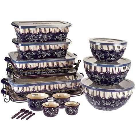 Temp-tations Floral Lace 20-piece Bakeware Set - Page 1 — QVC.com