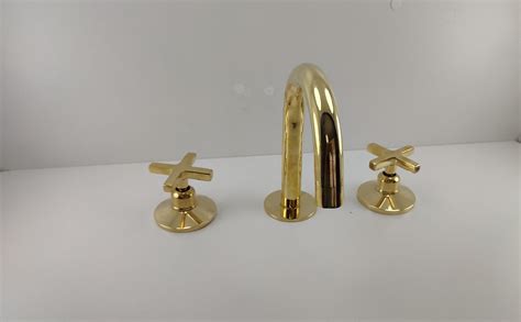 Unlacquered Brass 3 Holes Bathroom Faucet Widespread Deck Etsy