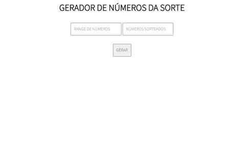 Github Hackbartpr Gerador De N Meros Da Sorte P Gina Web Para Gerar