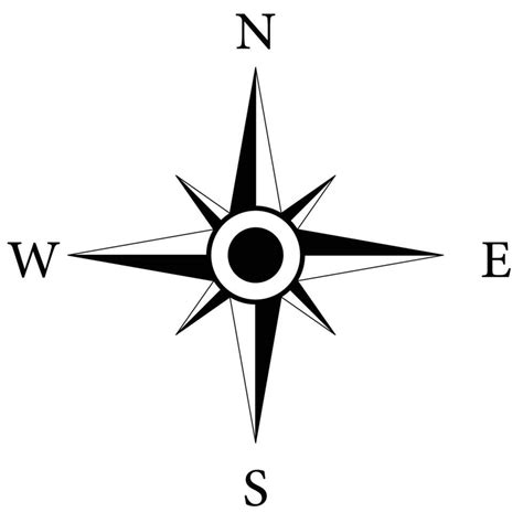 Vector Compass Rose With North South East And West Indicated 23345871 Vector Art At Vecteezy