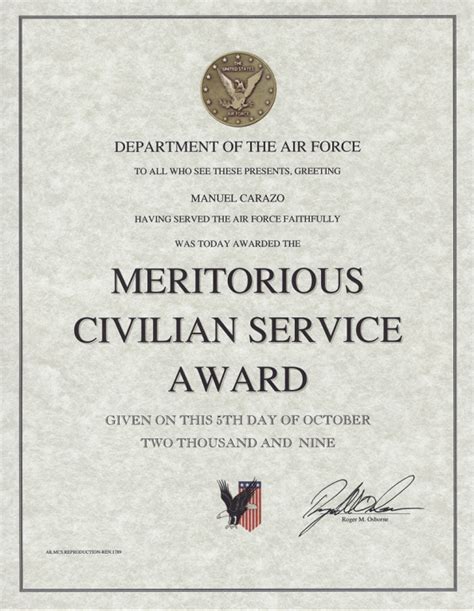 Meritorious Civilian Service Award