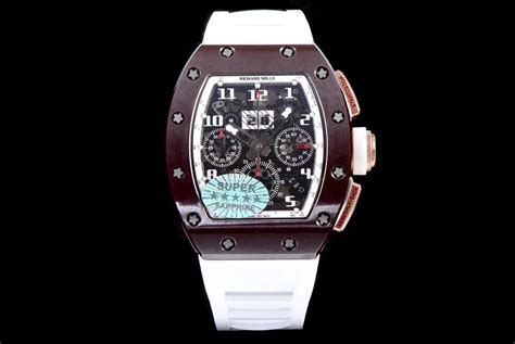 Richard Mille Replica RM 011 White Rubber Strap Open-face Digital Dial ...