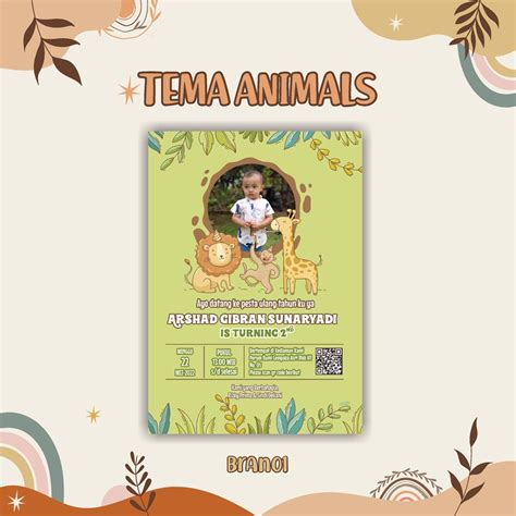 Jual Undangan Digital Ulang Tahun Tema Animals | Shopee Indonesia