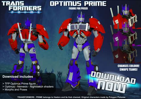 TRANSFORMERS : PRIME Optimus Prime for Poser + MMD by RazzieMbessai on DeviantArt