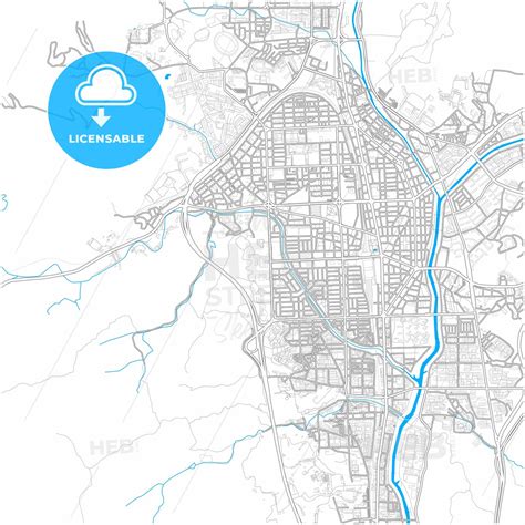 Uijeongbu, Gyeonggi, South Korea, city map with high resolution roads ...