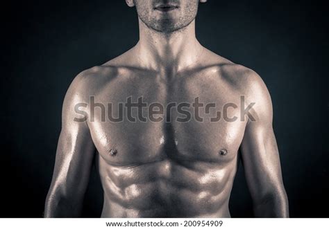 Naked Man Torso Against Black Background Stock Photo Shutterstock