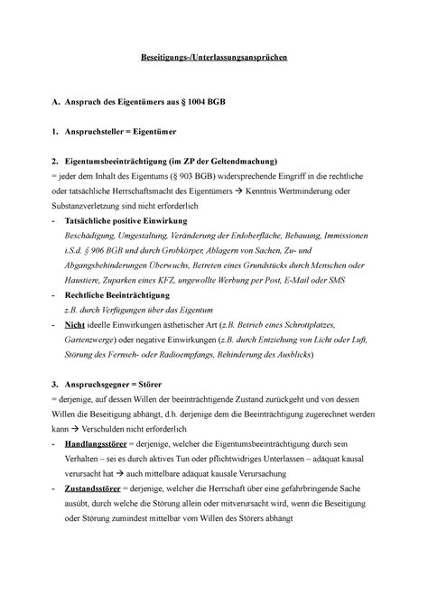 1004 906 II 2 analog Beseitigungs Unterlassungsansprüchen A