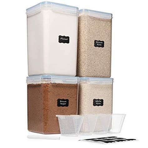 Four X Extra Large 65l And 52l Airtight Containers Grain And Dme