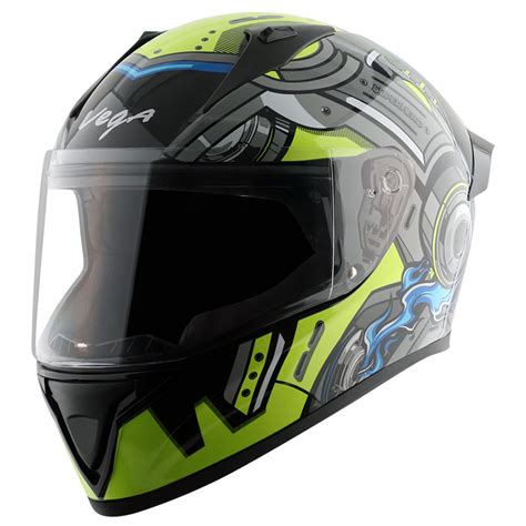 Vega Bolt Super Hero Gloss Black Neon Arihant Helmets