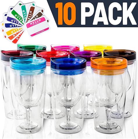 Insulated Wine Tumbler With Lid Set Of 10 Bonus Name Decals