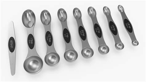 Measuring Spoons Set 3d Model 39 3ds Blend C4d Fbx Max Ma Lxo