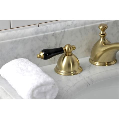 Kingston Brass Duchess Brushed Brass Widespread 2-Handle Bathroom Sink Faucet with Drain in the ...