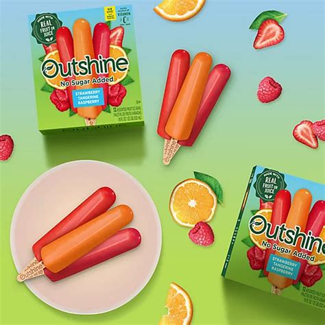 Outshine No Sugar Added Strawberry Tangerine And Raspberry Frozen Fruit