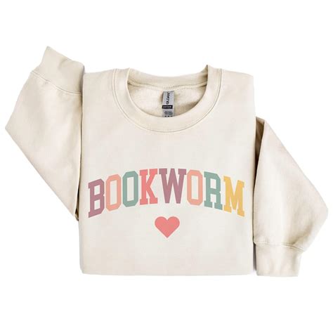 Amazon Retro Bookworm Heart Sweatshirt Gift For Book Lover