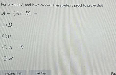 Answered For Any Sets A And B We Can Write An… Bartleby