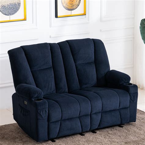 Mcombo Fabric Power Loveseat Recliner, Electric Reclining Loveseat Sof