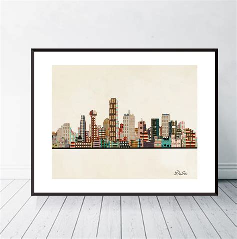 Dallas Texas City Skyline. Dallas City Skyline Dallas - Etsy