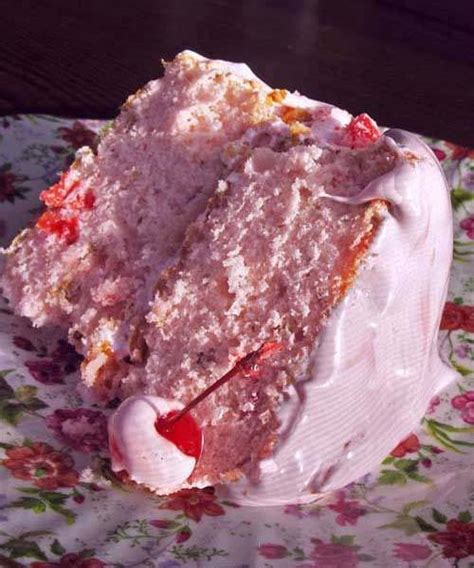 Maraschino Cherry Cake with Fluffy Cherry Frosting - My Skinny Recipes