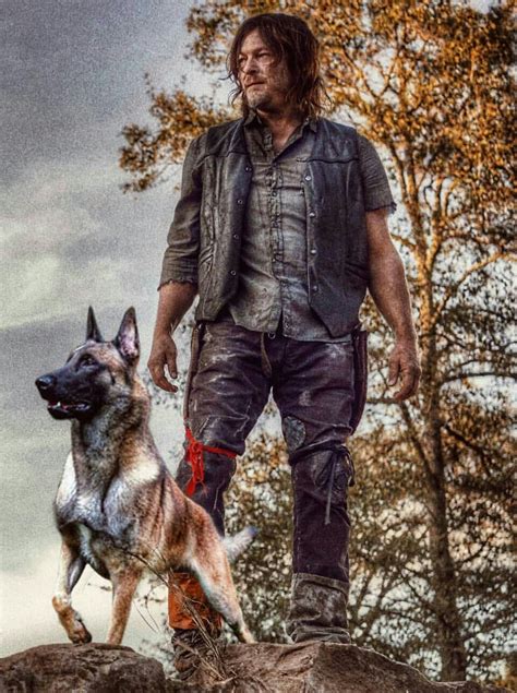 Daryl Dixon And Dog クロスステッチ キャンバス 犬