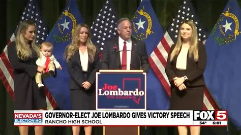 Joe Lombardo Delivers First Remarks As Nevada Governor Elect Youtube