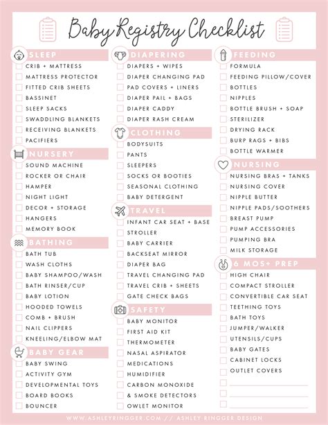 Baby Essentials Checklist Printable Knowledgeflex