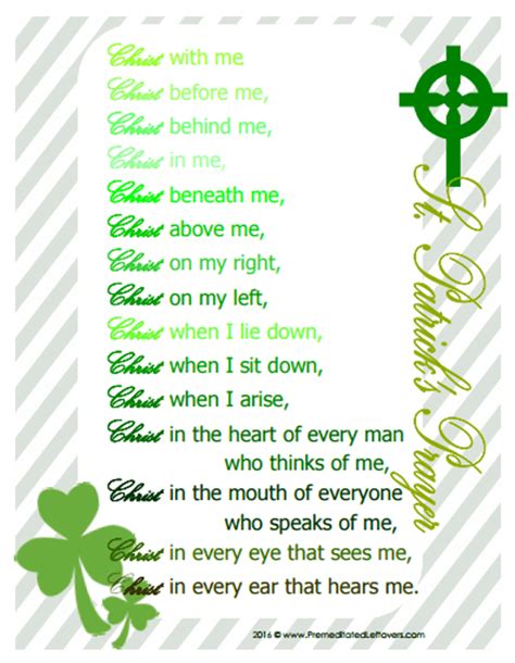 St. Patrick's Breastplate & Printables of St. Patrick's Prayer