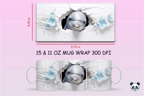 D Dolphin Mug Wrap Png Graphic By Pandastic Creative Fabrica