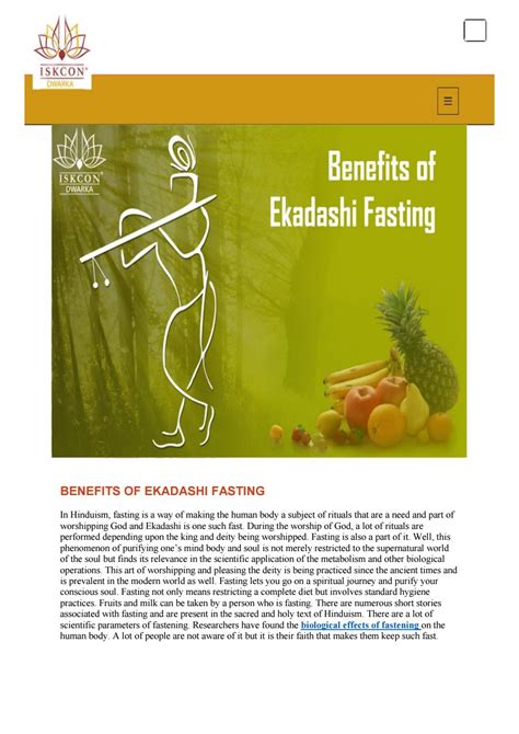 Importance of ekadashi fasting by Radhika Sharma - Issuu