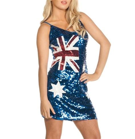 Thin Strap Sequin Dress Aussie Flag Dresses Australia Dresses