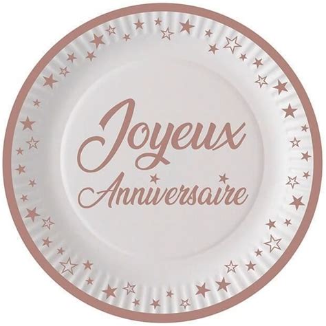 Lots De Assiettes Rondes Jetables Joyeux Anniversaire En Carton