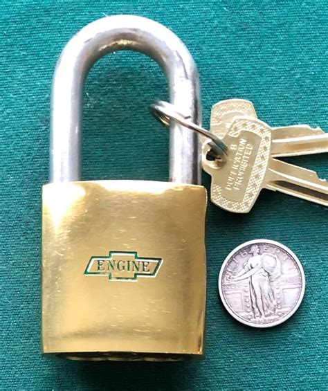 Vintage Best Company Logo Padlock Chevrolet Engine Operable Keys Ebay