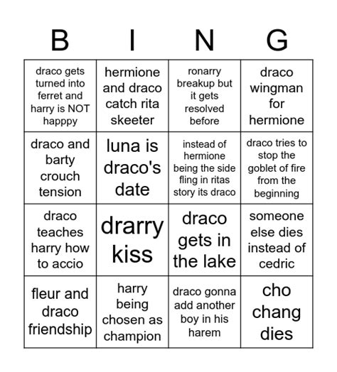 Draco Mqalfoy And The Wheel Of Gay Bingo Card