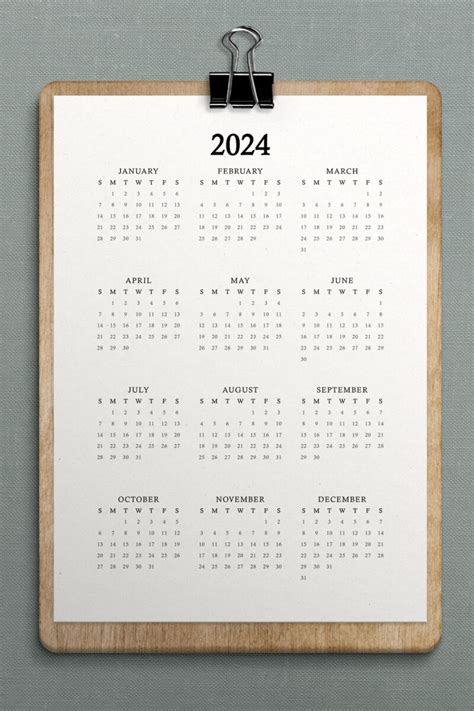 Free 2024 Year At A Glance Calendar Printable Templates