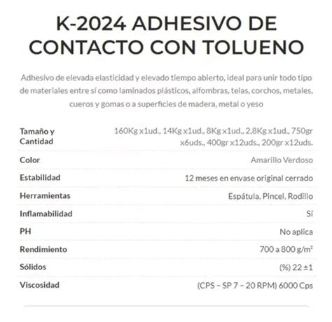 Cemento De Contacto Kekol K Gr Adhesivo Para Madera En Venta En