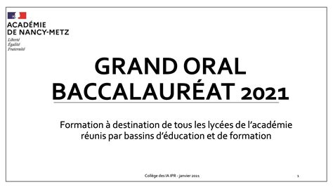 Le Grand oral L actualité de la pédagogie Académie de Nancy Metz