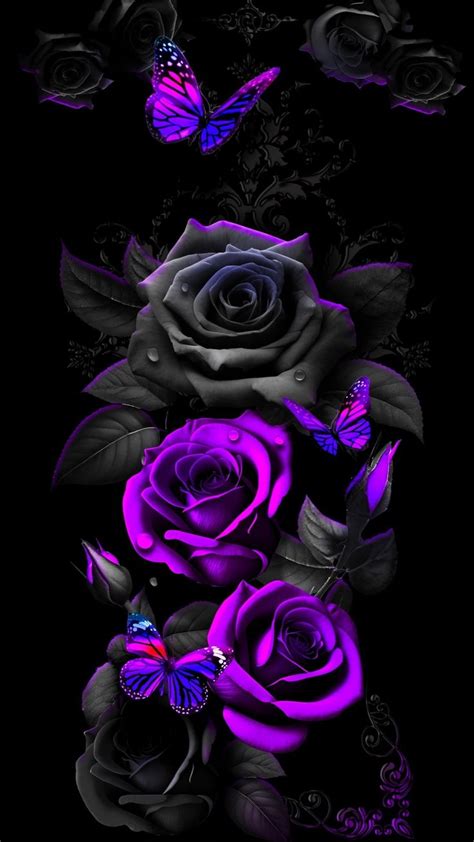 Pin By Sarah Watts On Artwork Purple Roses Wallpaper Purple Flowers