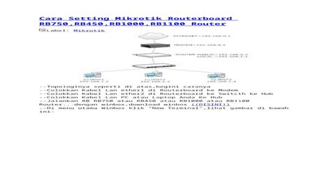 Cara Setting Mikrotik Routerboard RB750 DOC Document