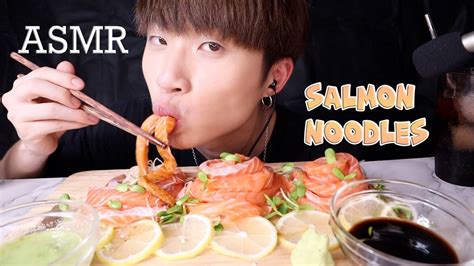 Asmr Making Raw Salmon Noodles Mukbang Eating Show