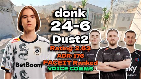 Donk Destroys TabseN Krimbo RigoN 24 6 Dust2 FACEIT Ranked July 11